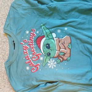 Mint Green Baby Yoda Holiday/Christmas Sweater Star Wars